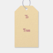 ヴィンテージピンクバター白アンティークダマスクストライプ ギフトタグ (裏面)