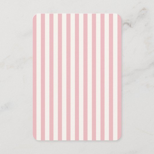 ヴィンテージピンクバレリナシューズガールおむつラッフル エンクロージャーカード (裏面)