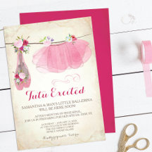 ヴィンテージピンクバレリーナガールベビーシャワー