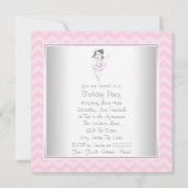 ヴィンテージピンクバレリーナバースデーパーティ招待状 招待状 (裏面)