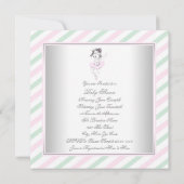 ヴィンテージピンクバレリーナプリンセスベビーシャワー 招待状 (裏面)