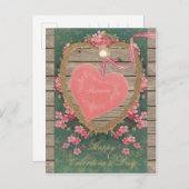 ヴィンテージピンクバレンタインハートCC0832スクラップブック シーズンポストカード (正面/裏面)