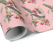 ヴィンテージピンクバードアート ラッピングペーパー (ロールコーナー)