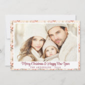 ヴィンテージピンクパステルホリデーフォトカード シーズンカード (正面)