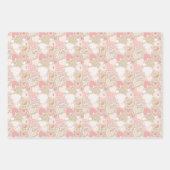 ヴィンテージピンクパッチワークハート工芸品テーマ ラッピングペーパーシート (正面2)