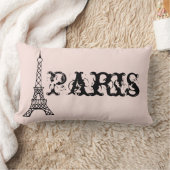 ヴィンテージピンクパリエッフェルタワーピロー ランバークッション (ブランケット)