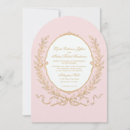 ヴィンテージピンクパリグラム招待状 招待状