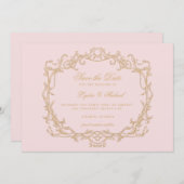 ヴィンテージピンクパリグラム セーブザデート (正面/裏面)