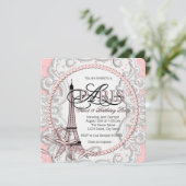 ヴィンテージピンクパリスのスイート16バースデーパーティー 招待状 (スタンド正面)