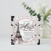 ヴィンテージピンクパリブライダルシャワー 招待状 (スタンド正面)