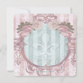 ヴィンテージピンクパリベビーシャワー招待状 招待状 (裏面)