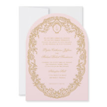 ヴィンテージピンクパリモノグラム招待状