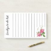 ヴィンテージピンクパーソナライズされたローズTo Doリスト ポストイット (デスク)