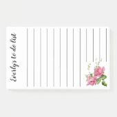 ヴィンテージピンクパーソナライズされたローズTo Doリスト ポストイット (正面)