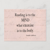 ヴィンテージピンクパーチメント紙書ズアディソン引用文 ポストカード (正面)