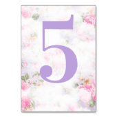 ヴィンテージピンクパープルフローラテーブル番号 テーブルナンバー (裏面)