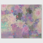 ヴィンテージピンクパープルレース美しい花 ラッピングペーパー (フラット)