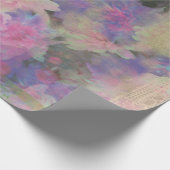 ヴィンテージピンクパープルレース美しい花 ラッピングペーパー (角)