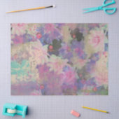 ヴィンテージピンクパープルレース美しい花 薄葉紙 (クラフト)