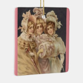 ヴィンテージピンクビクトリアンのクリスマス飾り セラミックオーナメント (右)