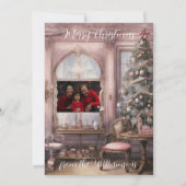 ヴィンテージピンクビクトリアン写真 シーズンカード (正面)