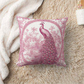 ヴィンテージピンクピーコック クッション (ブランケット)