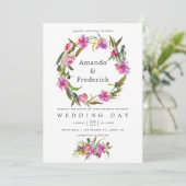 ヴィンテージピンクピーニーズウォーターカラー結婚式招待状 招待状 (スタンド正面)