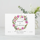 ヴィンテージピンクピーニーズウォーターカラー結婚式招待状 招待状 (スタンド正面)