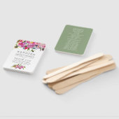 ヴィンテージピンクピーニーズウォーターカラー結婚式 プログラム ハンドファン (組立なし)