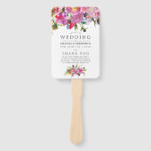 ヴィンテージピンクピーニーズウォーターカラー結婚式 プログラム ハンドファン (正面)