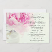 ヴィンテージピンクピーニーメイソンジャーブライダルシャワー 招待状 (正面)
