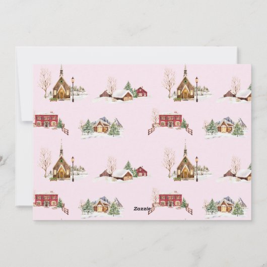 ヴィンテージピンクファームトラッククリスマスツリー シーズンカード (裏面)