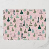 ヴィンテージピンクファームトラッククリスマスツリー 箔シーズンカード (裏面)