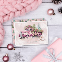 ヴィンテージピンクファームトラッククリスマスツリー