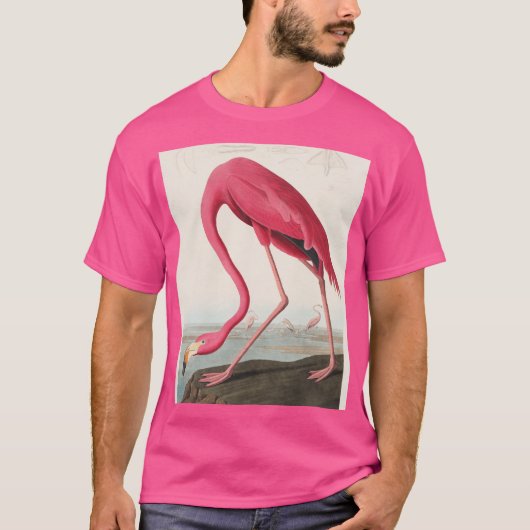 ヴィンテージピンクフラミンゴオードボン Tシャツ (正面)