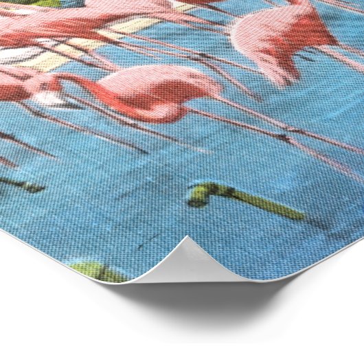 ヴィンテージピンクフラミンゴス州(フロリダ) ポスター (角)