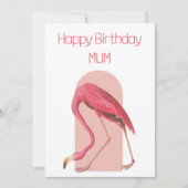 ヴィンテージピンクフラミンゴ誕生日カード シーズンカード (正面)