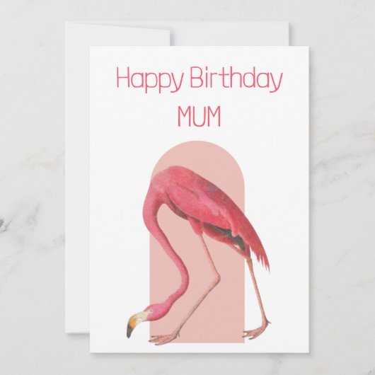 ヴィンテージピンクフラミンゴ誕生日カード シーズンカード (正面)