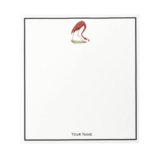 ヴィンテージピンクフラミンゴ#1 ノートパッド (正面)
