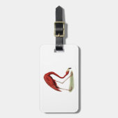 ヴィンテージピンクフラミンゴ#1 ラゲッジタグ (正面縦)