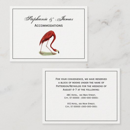 ヴィンテージピンクフラミンゴ#1 名刺 (正面/裏面)