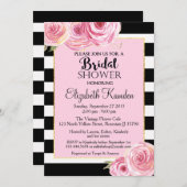 ヴィンテージピンクフラワー ブライダルシャワー 招待状 (正面/裏面)