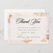 ヴィンテージピンクフローラありがとう ポストカード (正面/裏面)