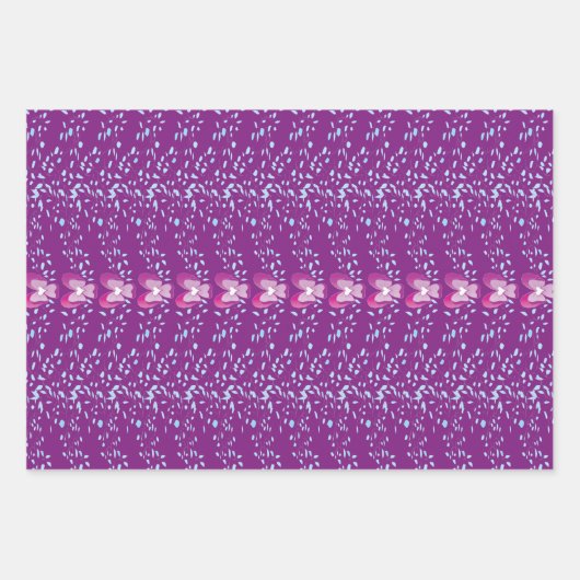 ヴィンテージピンクフローラの壁紙パターン ラッピングペーパーシート (正面)