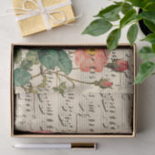 ヴィンテージピンクフローラエフェメラ 薄葉紙 (ギフト)