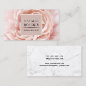 ヴィンテージピンクフローラエレガント美しいサロン&スパ 名刺 (正面/裏面)