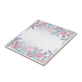 ヴィンテージピンクフローラオンホワイトセラミック タイル (側面)