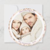 ヴィンテージピンクフローラカスタマイズ可能フラット シーズンカード (正面)