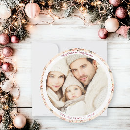 ヴィンテージピンクフローラカスタマイズ可能フラット シーズンカード