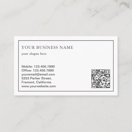 ヴィンテージピンクフローラカメラQRコードフォトグラファー 名刺 (裏面)